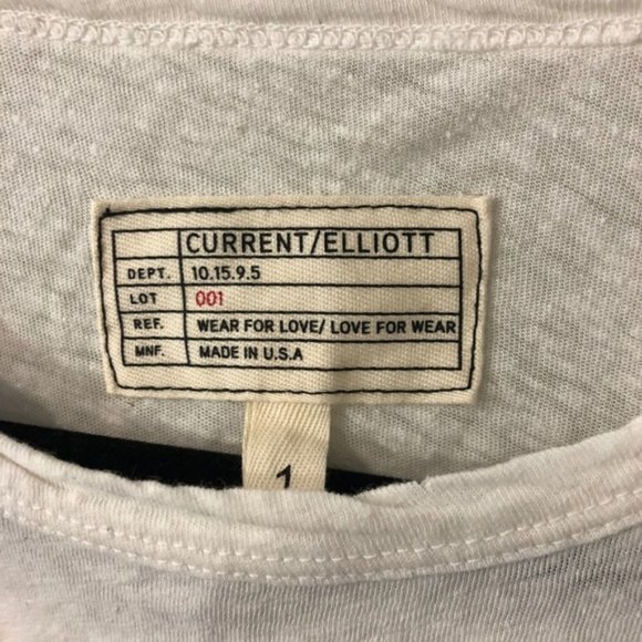 NWT Current/Elliot Rolled Feather Print Crew Neck - Picture 5 of 7